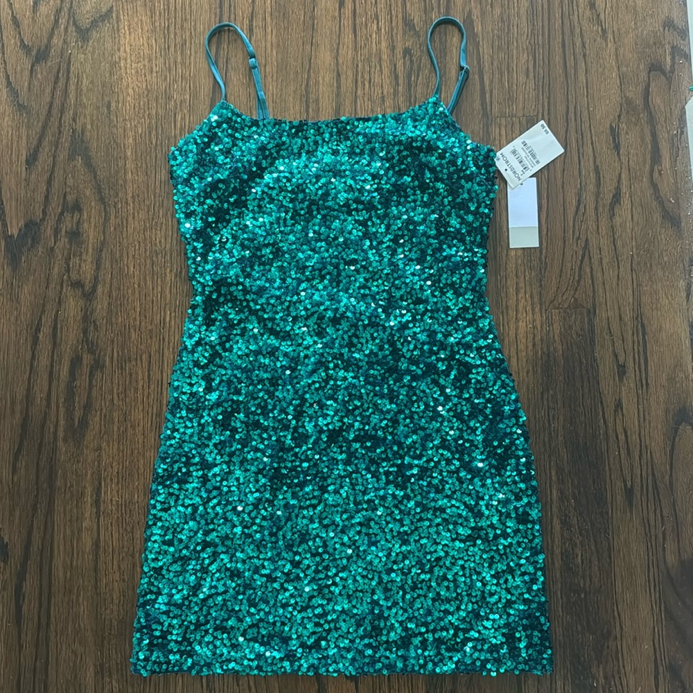 BP mini short party sequin green dress Size S